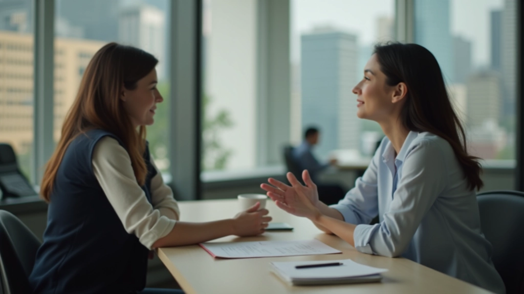 Career coaching session showing professional mentorship and guidance