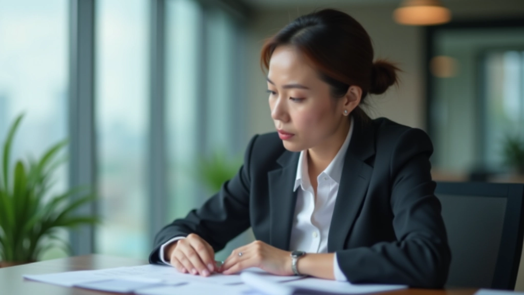 Professional woman in thoughtful pose reviewing career transition strategy and timeline planning documents