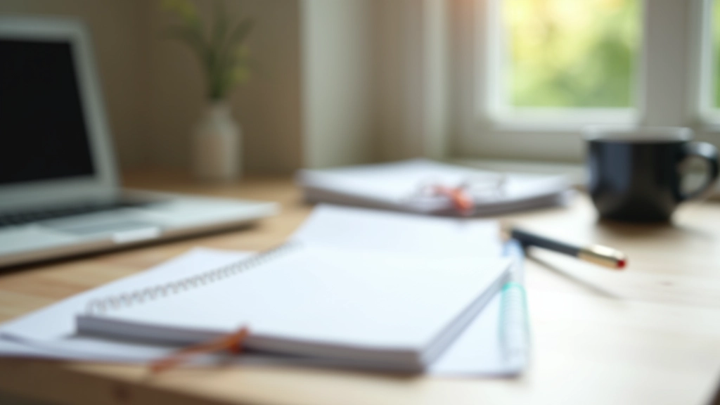 Organized workspace with planner, notebook, and calendar showing structured planning for career transition